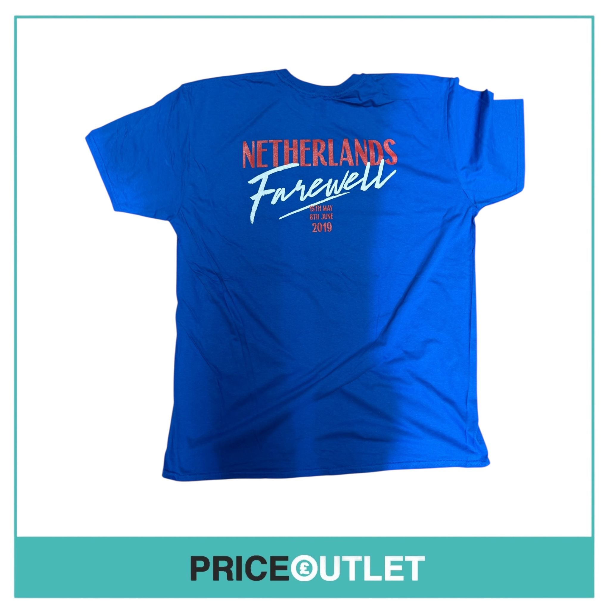 Elton John - yellow brick road farewell tour (netherlands) blue tee (medium)