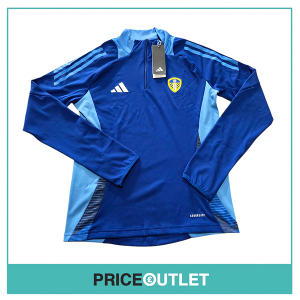 Leeds United football club- blue 1/4 zip top (large)