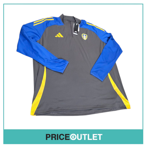 Leeds United football club - grey & blue long sleeve 1/4 zip top (3xl)