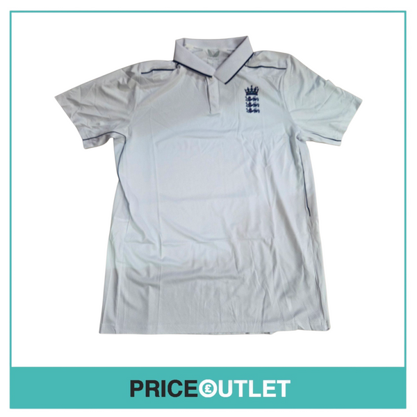 Castore England cricket. Ecb test pro ss shirt - non spon (white) size uk large