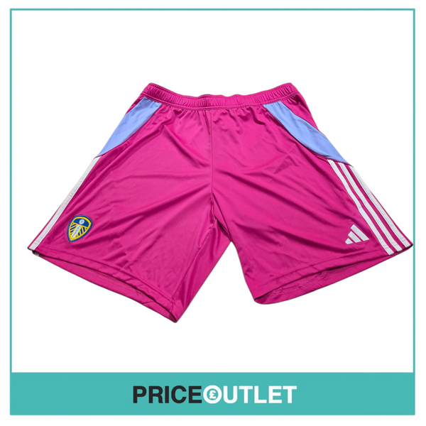 Leeds United football club - pink with white stripes goal keepers shorts (large)