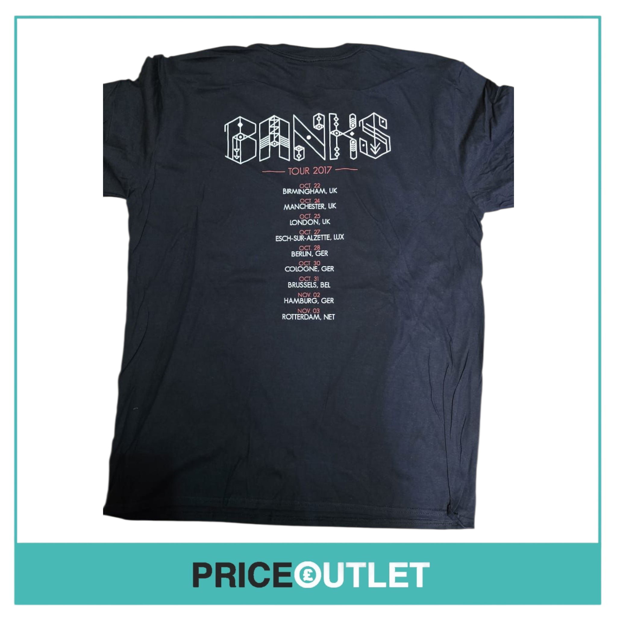Banks 2017 black tour t-shirt (xl)