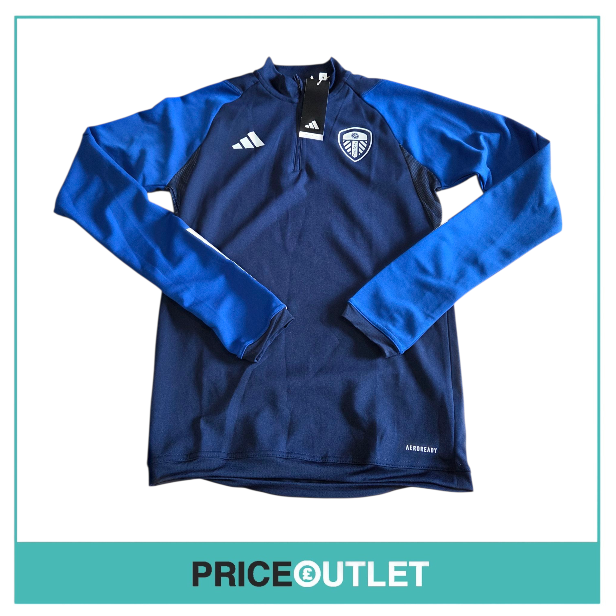 Leeds United football club - blue 1/4 zip top (xs) TIRO23