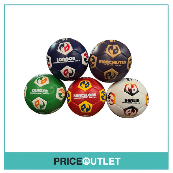 Pearl Jam - (2024 Tour) Set Of 5 Footballs~ Dublin - Manchester - London - Berlin - Barcelona