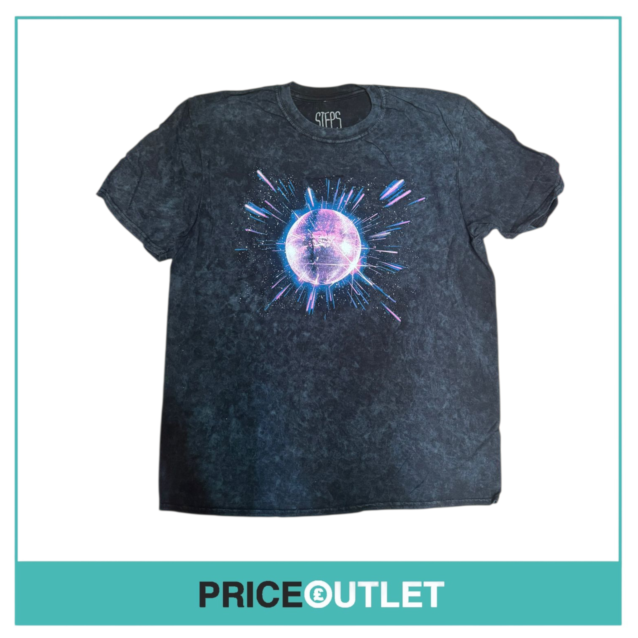 Steps - disco ball - black t-shirt (medium)
