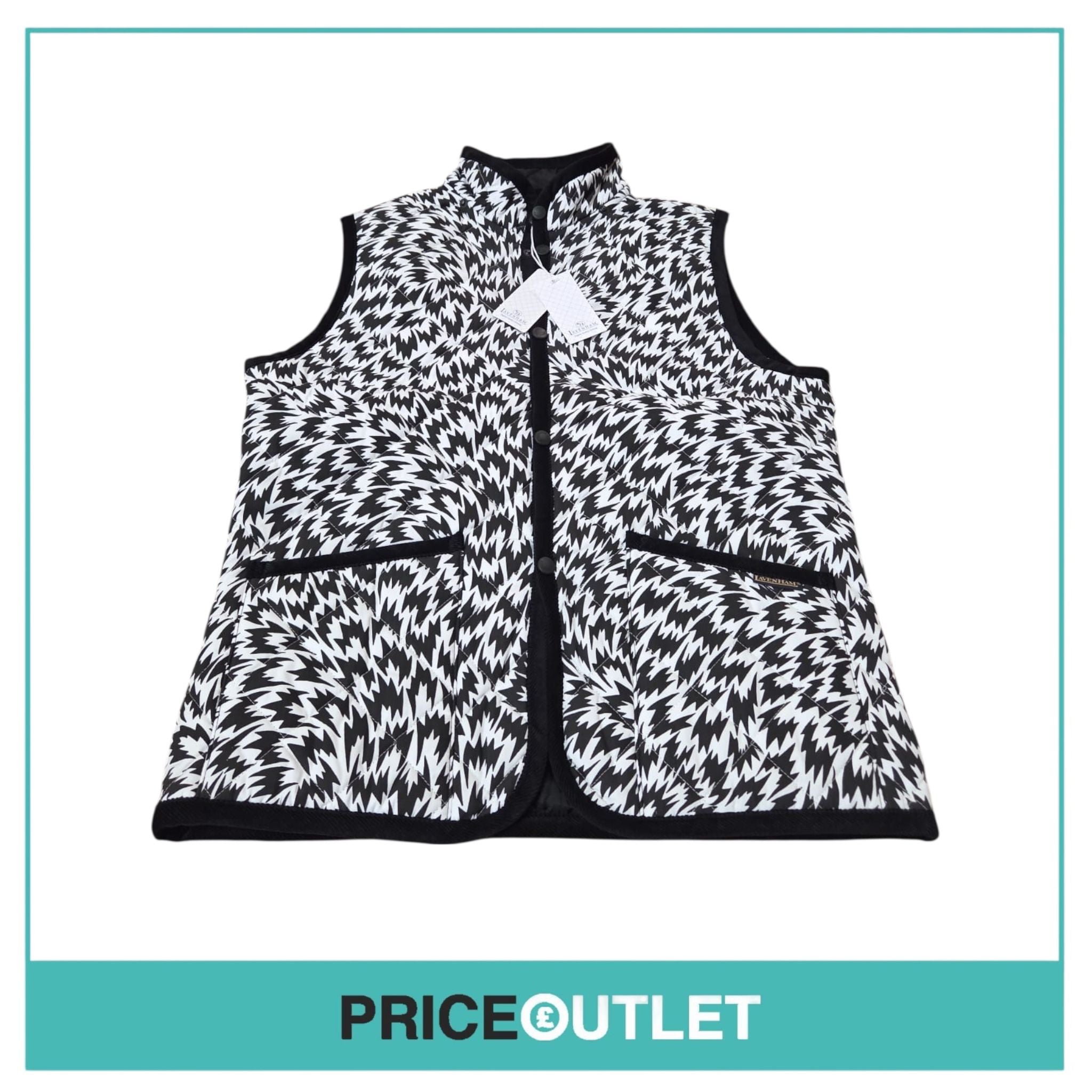 Lavenham - men's mackfield black flash gilet with removable  hood (large)