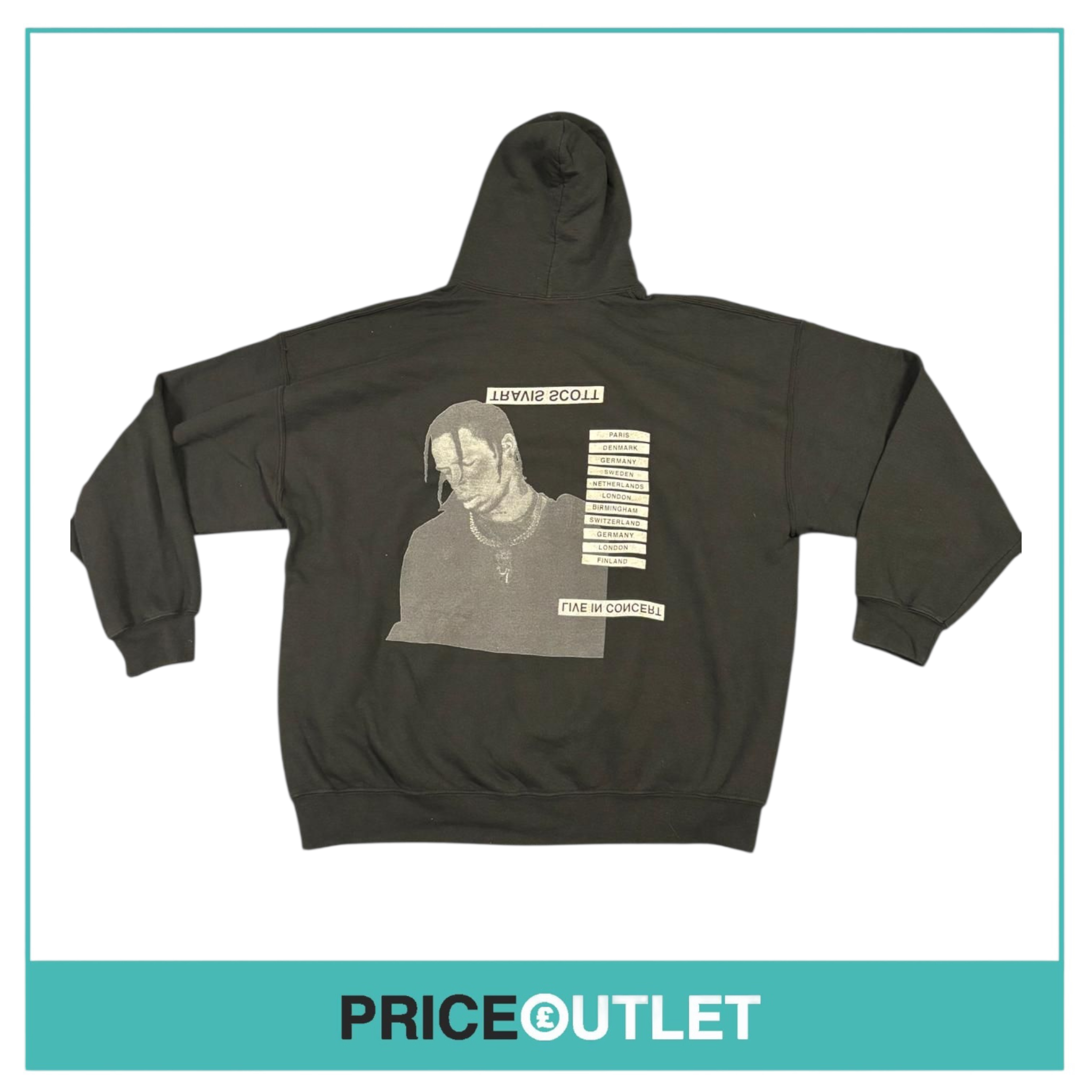 Travis Scott- birds eye view 2017 tour black hoodie (xl)