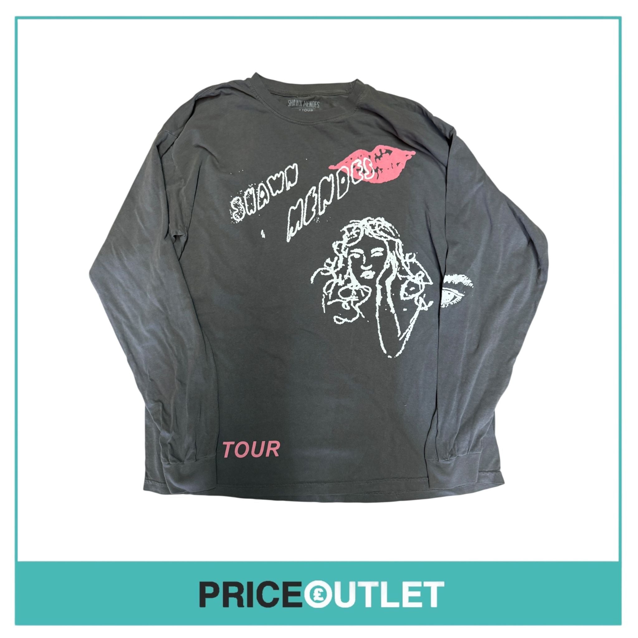 Shawn Mandes the tour, grey long sleeve tee (large)