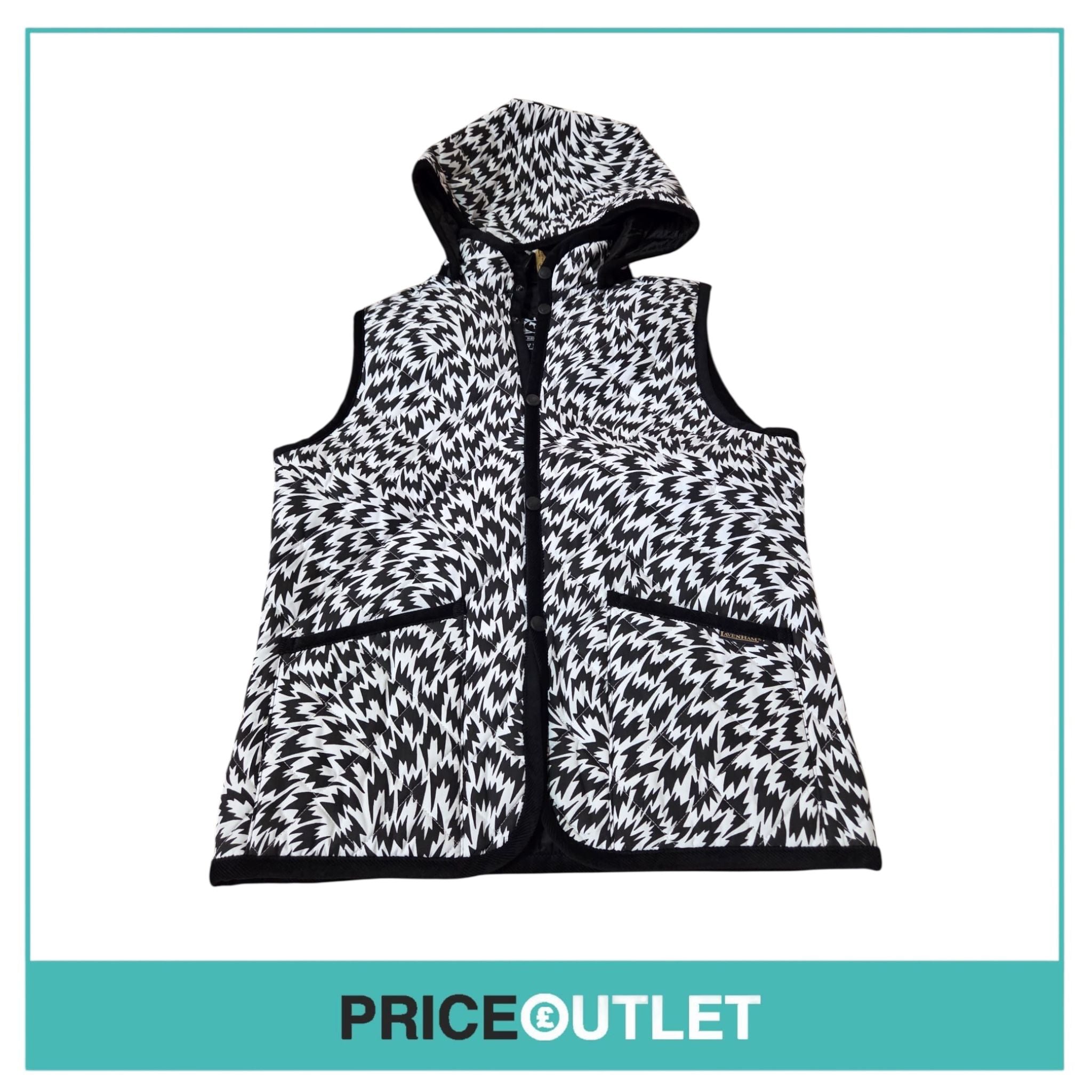 Lavenham - men's mackfield black flash gilet with removable  hood (large)