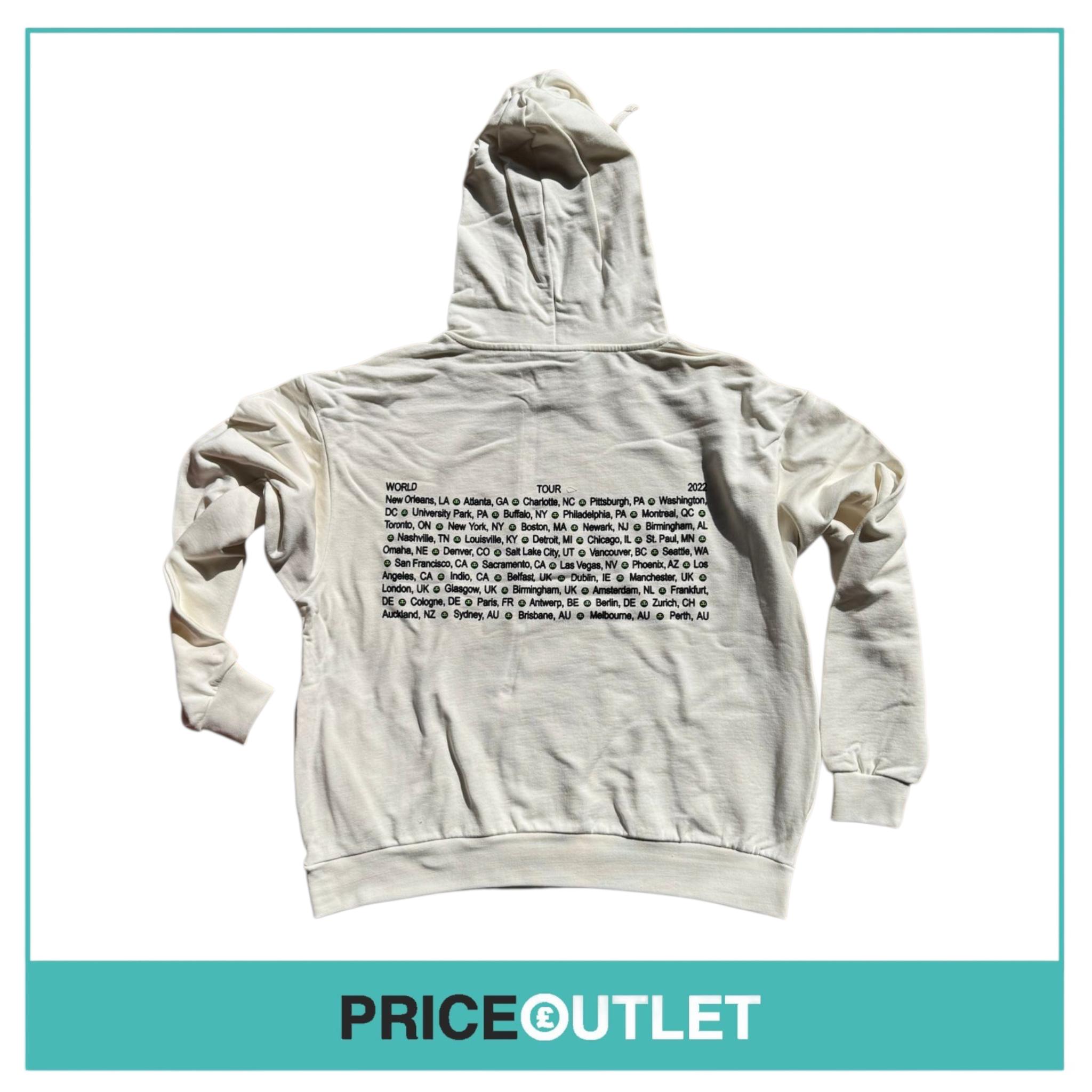 Billie Eilish - happier than ever, world tour 2022, white hoodie (xxl)