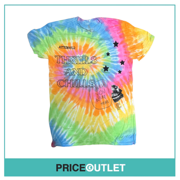 Travis scott - Astro world - thrills and chills - multi coloured tie dyed t-shirt (xxl)
