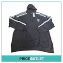Leeds United football club - black with white stripes hoodie (3xl)