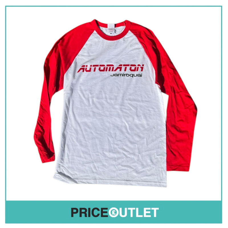 Jamiroquai - automation red & white long sleeve t-shirt (medium)