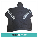 Leeds United football club - black with white stripes hoodie (3xl)