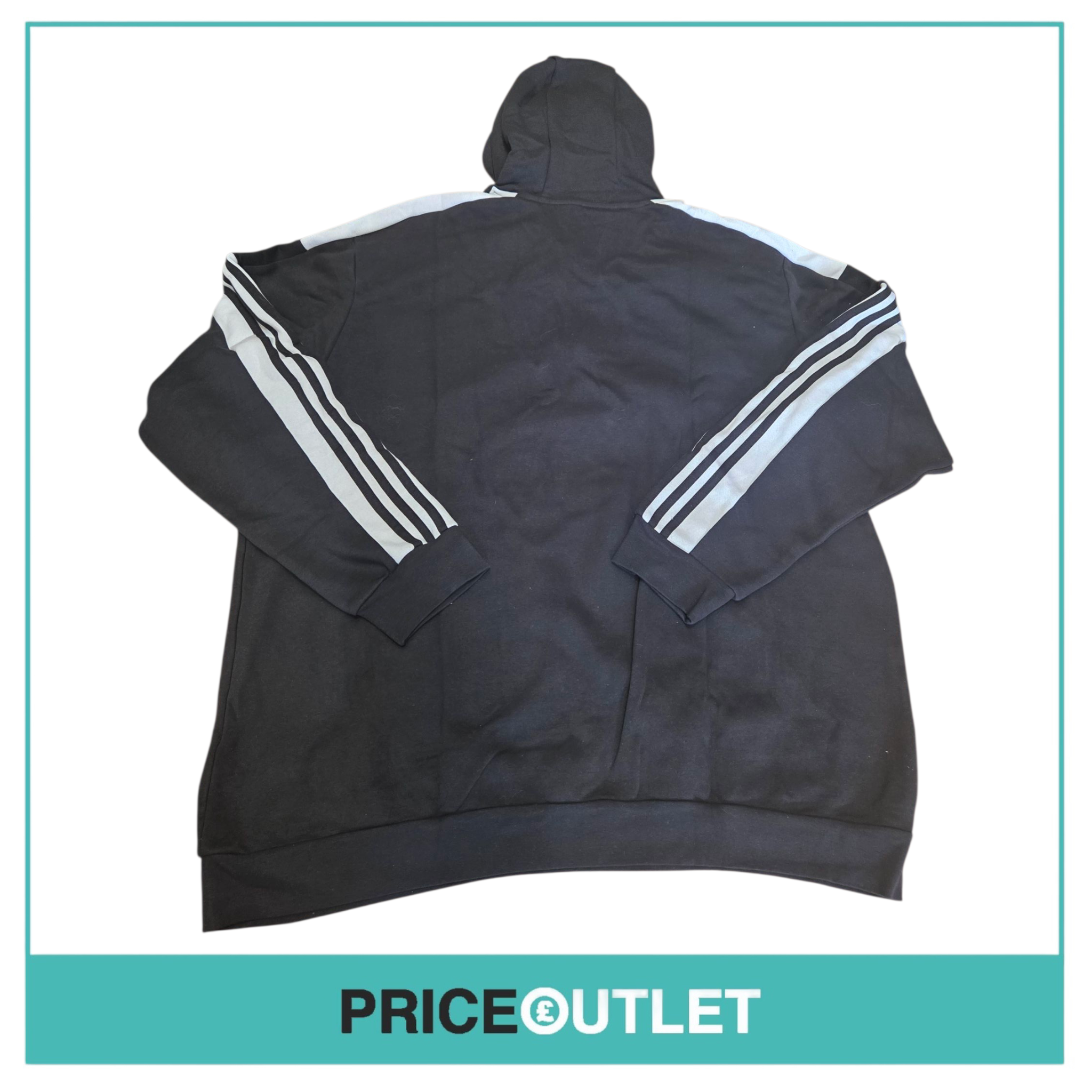 Leeds United football club - black with white stripes hoodie (3xl)