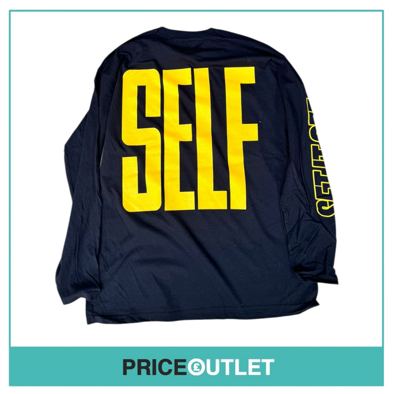 Self - set it off, long sleeve black top (medium)