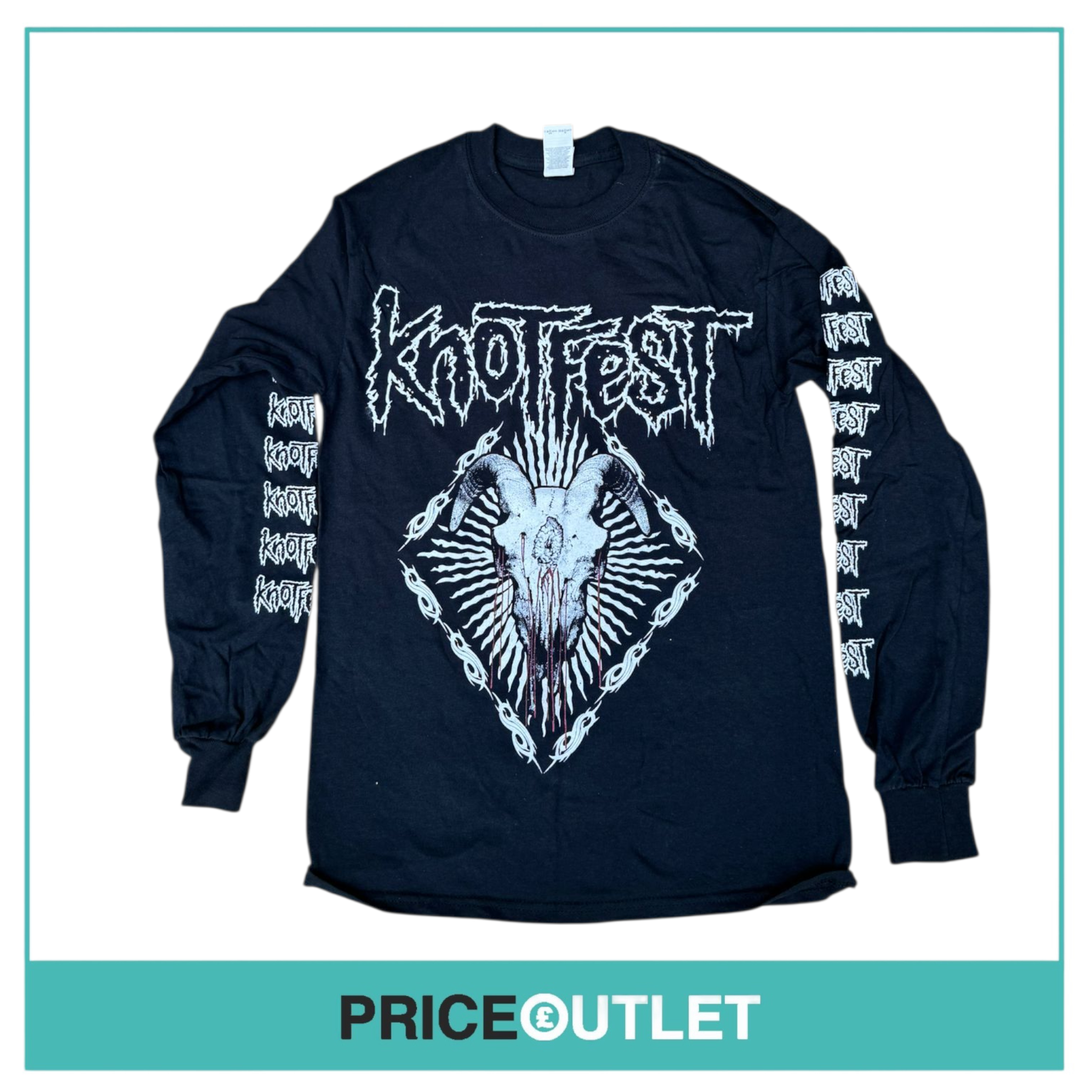 Knotfest meets hellfest 2019 long sleeve black t-shirt (large)