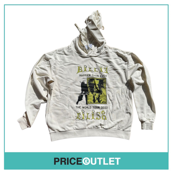 Billie Eilish - happier than ever, world tour 2022, white hoodie (xxl)