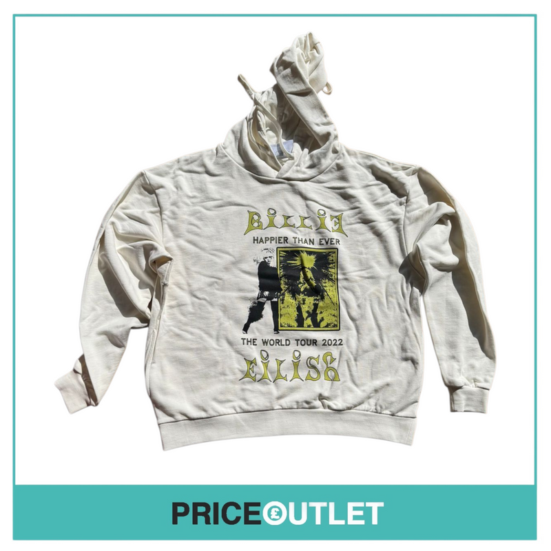 Billie Eilish - happier than ever, world tour 2022, white hoodie (xxl)