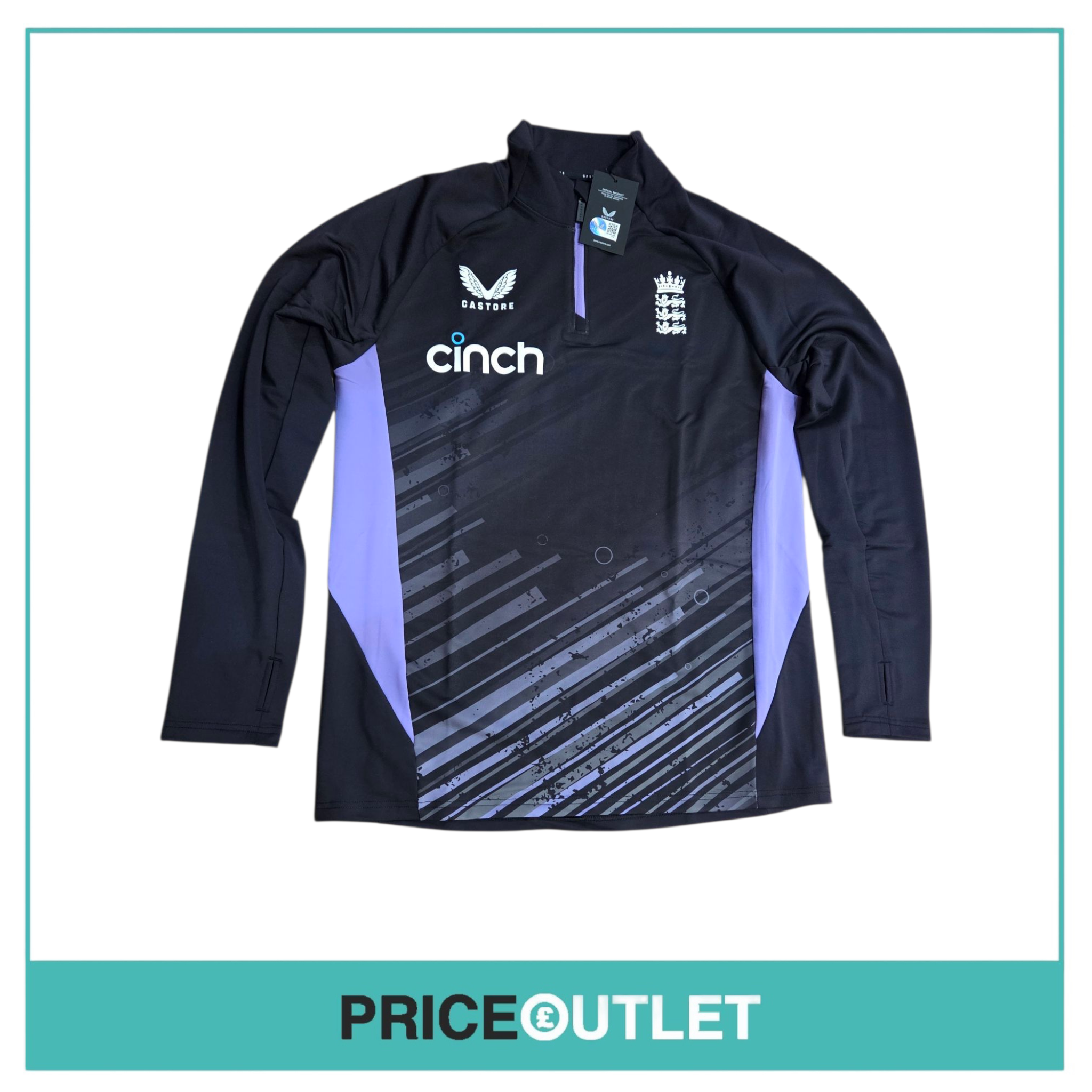 Castore England cricket. Ecb 1/4 zip training top Size uk small