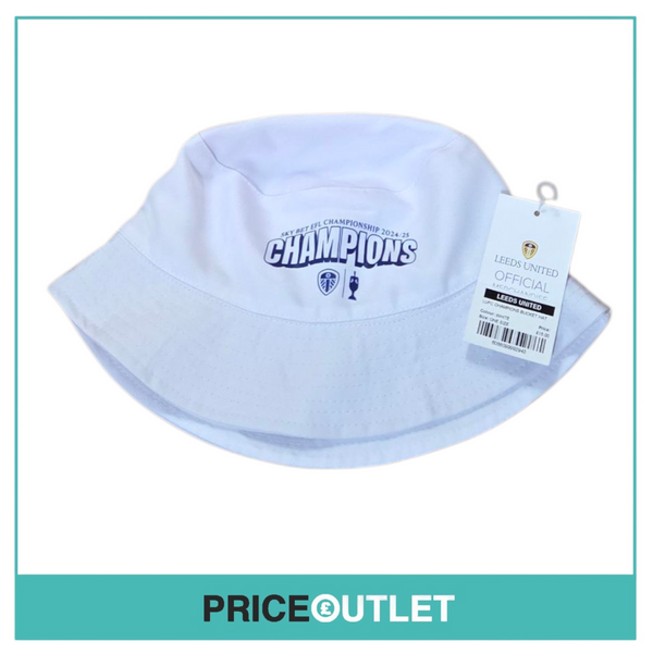 Leeds United football club - sky bet efl championship 2024/25 - white bucket hat