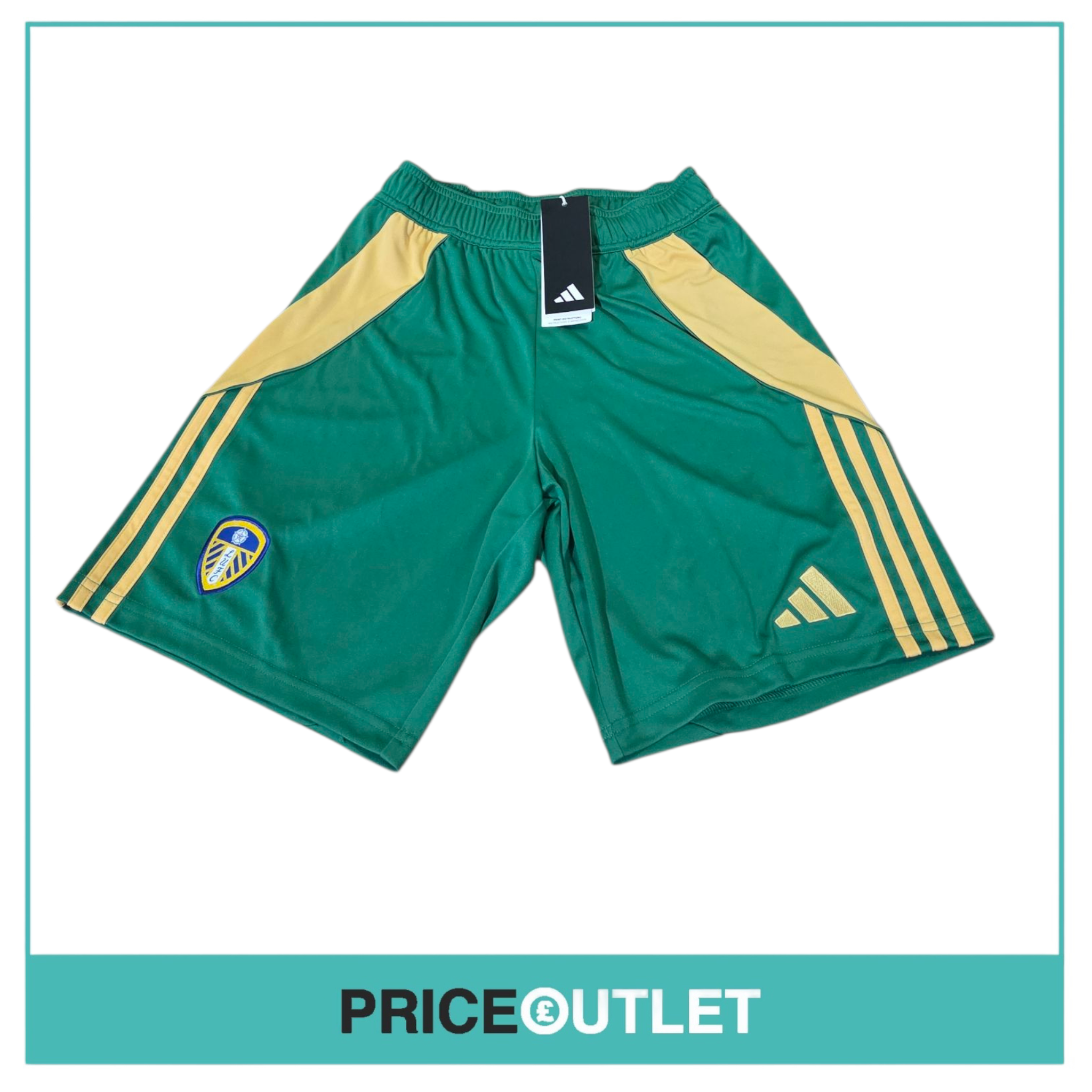 Leeds United football club - green with yellow stripes shorts (small)