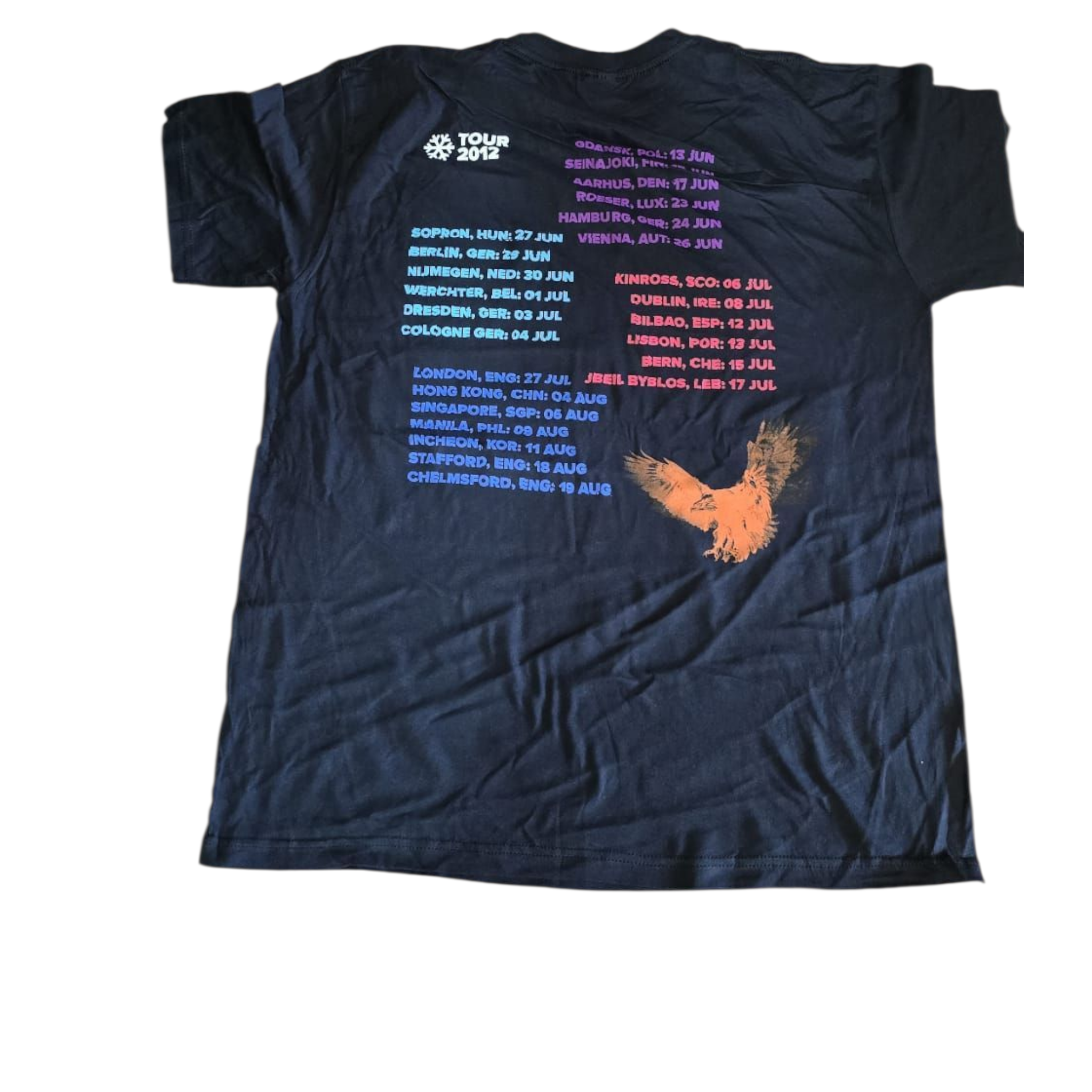 Snow patrol - fallen empires tour 2012 black t-shirt (xl)