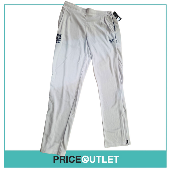 Castore England cricket. Ecb test trouser (brilliant white) Size uk large