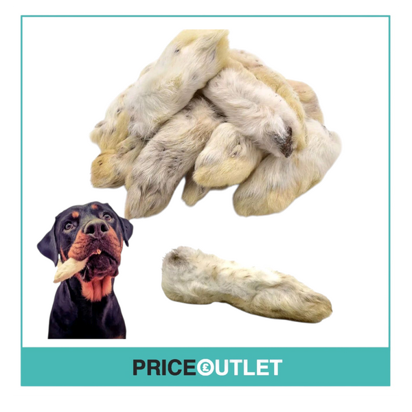 Dried Dog Treats 100% NATURAL Rabbit Legs Feet with Fur - Dog Treats, Snacks, Hair. 1kg