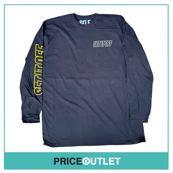 Self - set it off, long sleeve black top (xl)