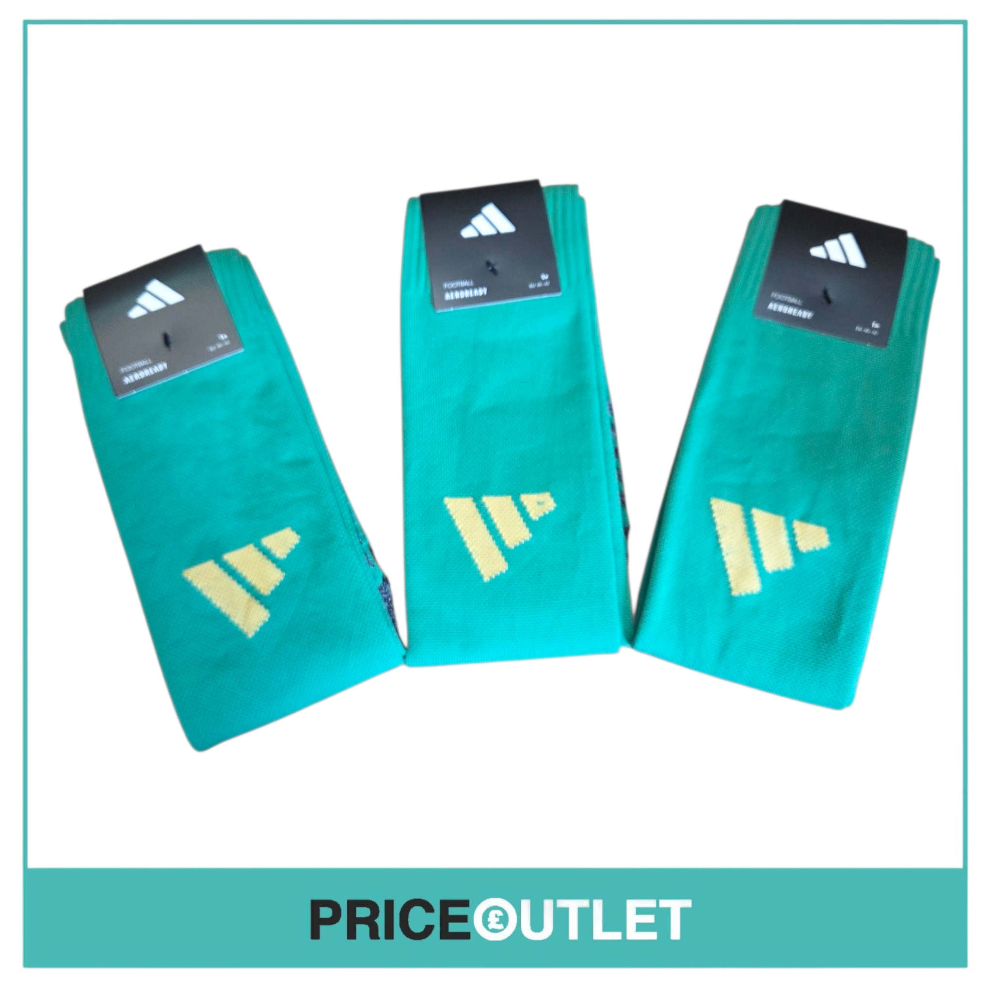 3 pairs of green adidas football socks (xl)