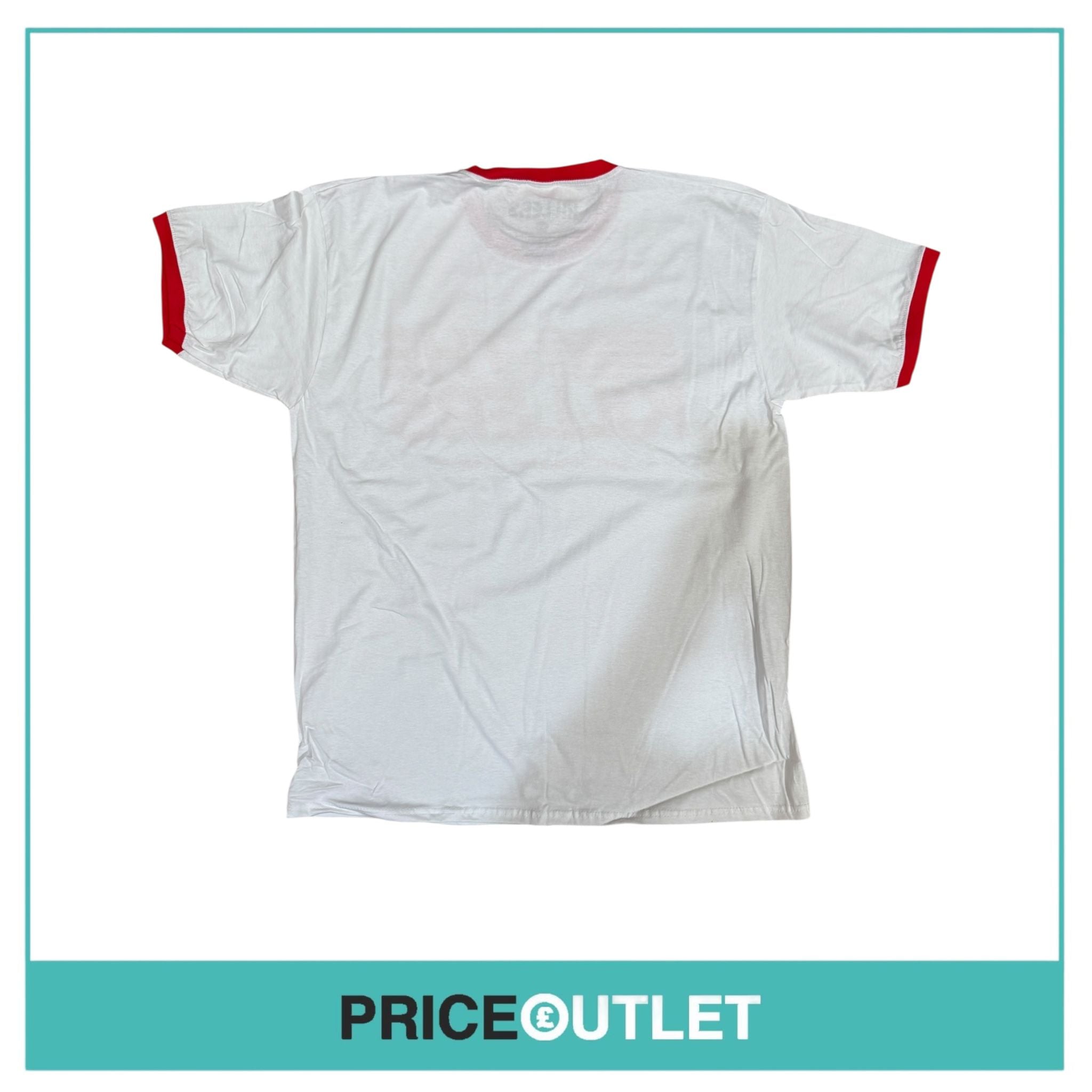 the killers - imploding mirage white tee with red trim (small)