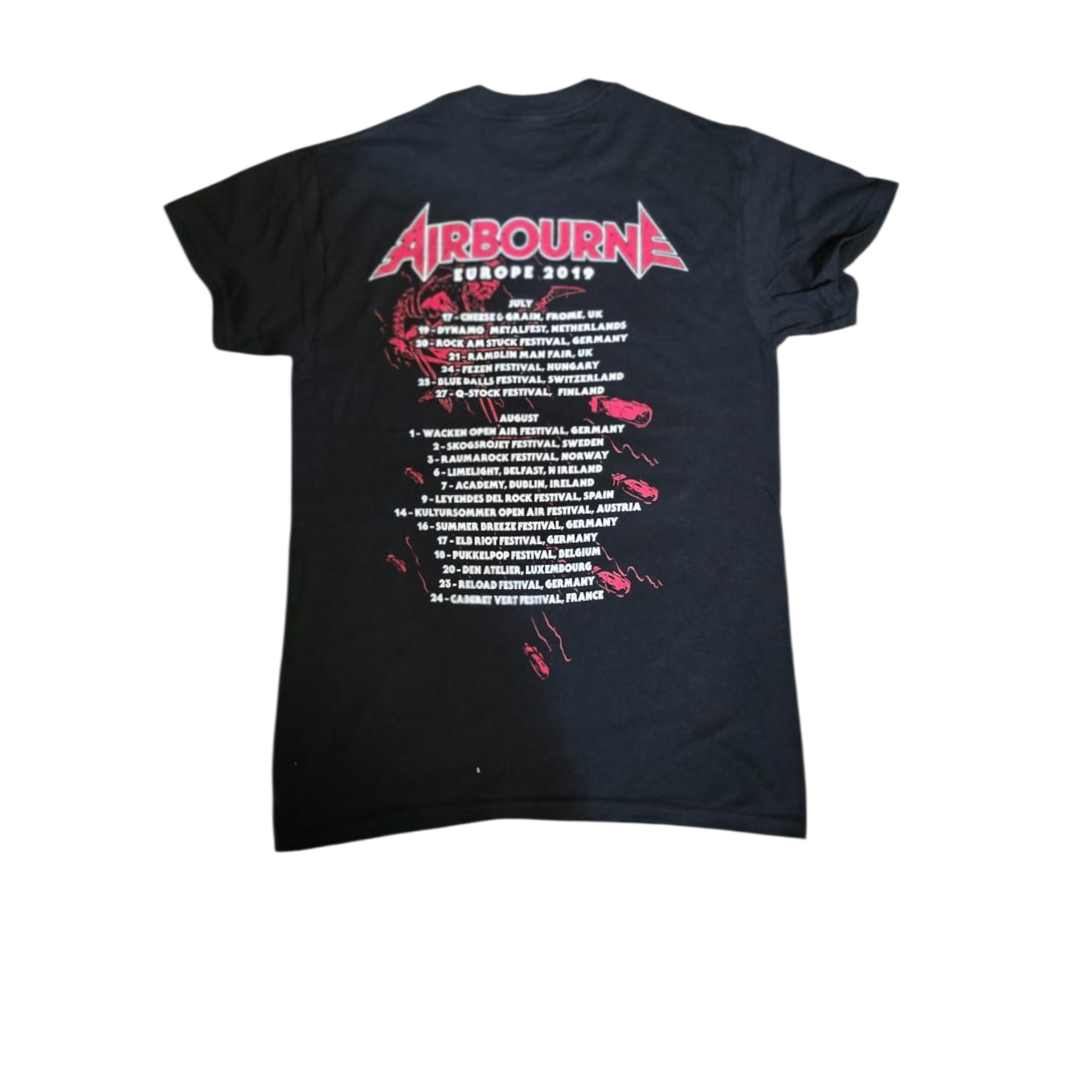 Airbourne - scorch bomb tour 2019 black t-shirt (small)