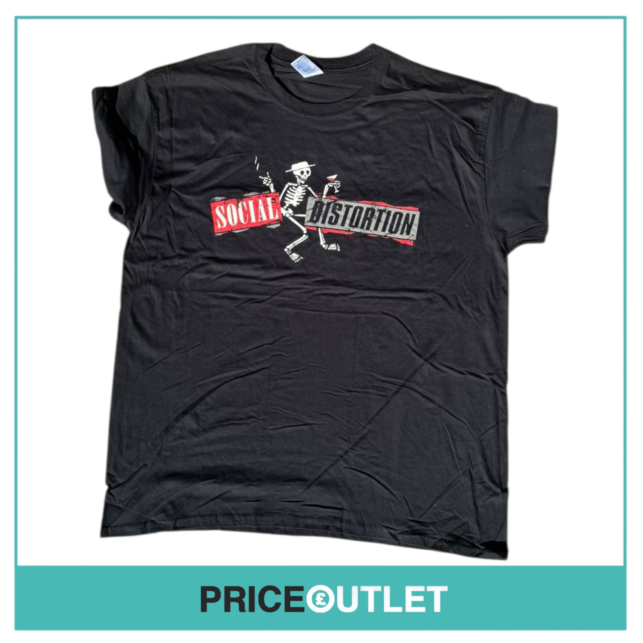 Social distortion - skeleton european 2015 tour black t-shirt (xl)