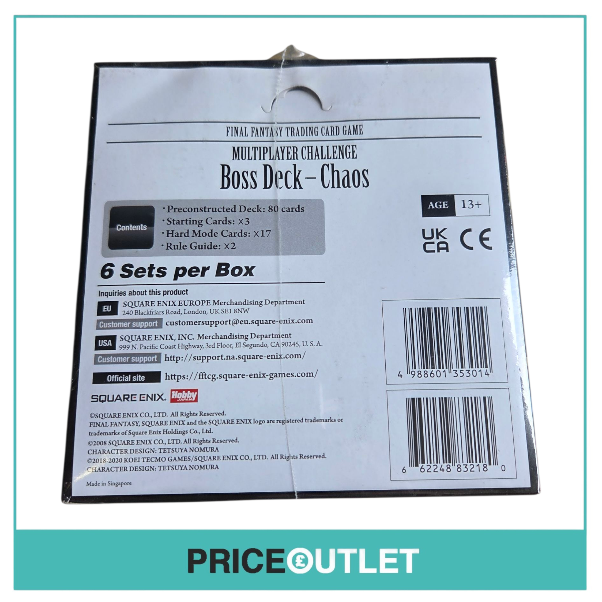 FINAL FANTASY TRADING CARD GAME Multiplayer Battle Deck Boss Deck Chaos English (6 sets in the box)