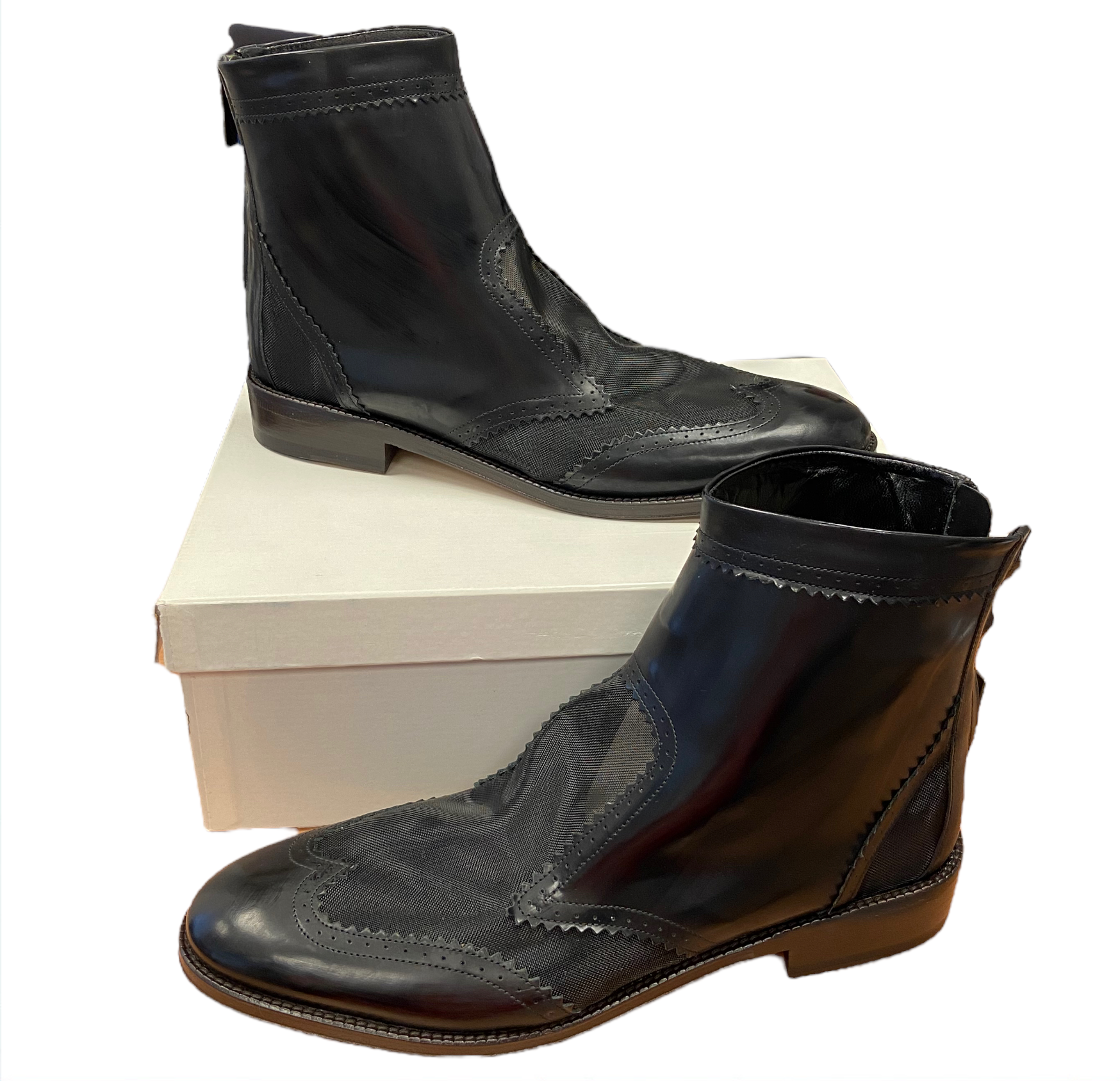 Christopher Kane - Leather and Mesh Chelsea Boot 'Black' - Size 41 - BRAND NEW