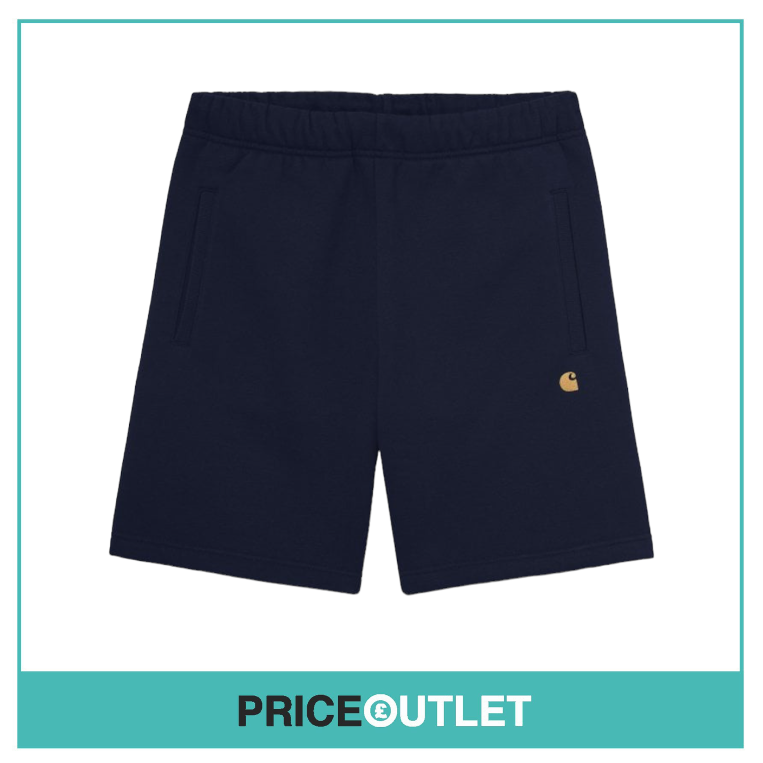 Carhartt WIP Chase Sweat Short - Black / Gold - BRAND NEW WITH TAGS. Size XS