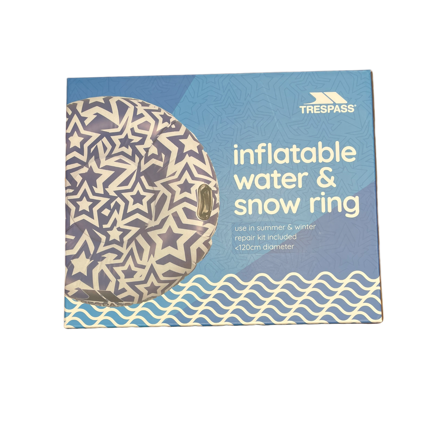 Trespass Inflatable Ring Star Pattern - Blue / White - BRAND NEW IN BOX