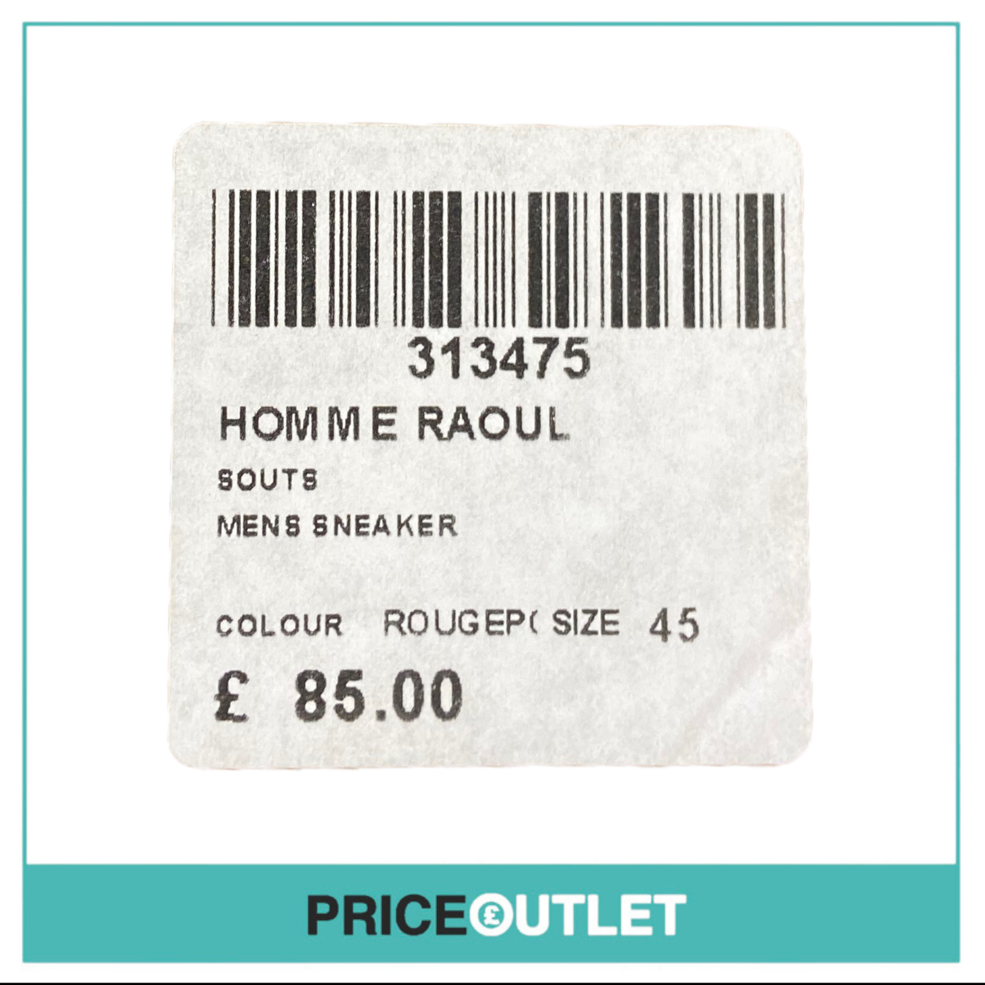 Souts - Homme Raoul Men's Sneakers 'Red' - Size 45 - BRAND NEW