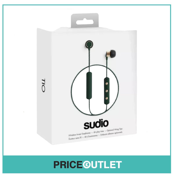 Sudio TIO Wireless Bluetooth Rechargeable Stereo Gym Headphones - Green  - BRAND NEW