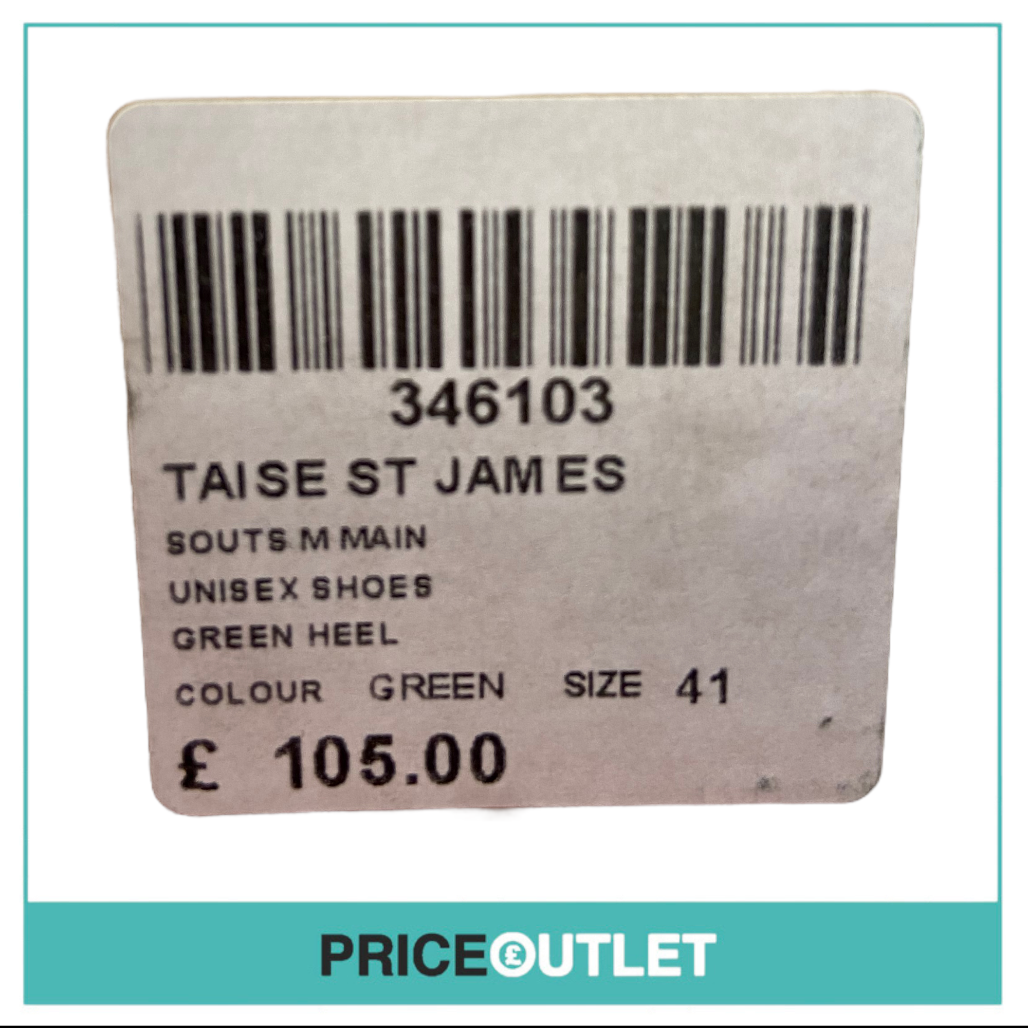 Souts - Taise St James Unisex Shoes 'Green Heel' - Size 41 - BRAND NEW