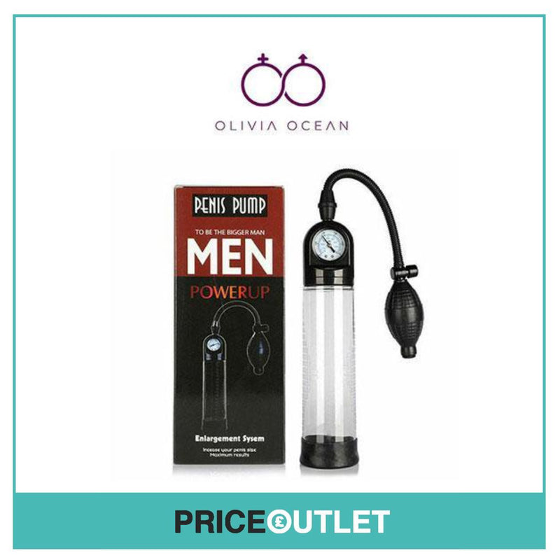 Penis Pump With Power Gauge Suction Vacuum Extender Enlargement