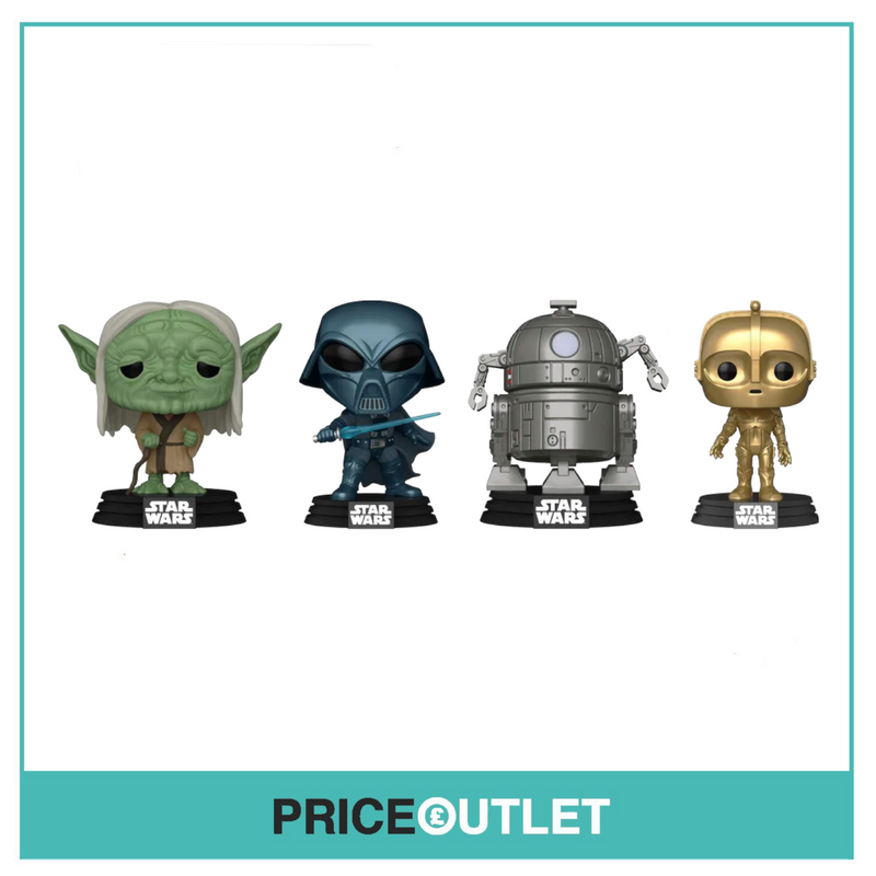 Concept Series Yoda / Darth Vader / R2-D2 / C-3PO Funko Deluxe 4 Pack! Star Wars, Amazon Exclusive