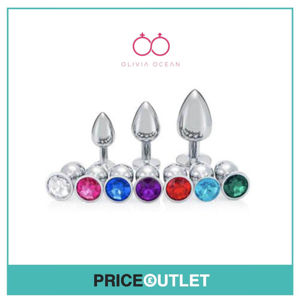 3PCS Diamond Stainless Steel Jewelled Anal Butt Plug Buttplug Set