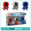 Funko - Superman (Chrome) Deluxe 3 Pack Funko Pop! Heroes: 2018 NYCC Shared Exclusive