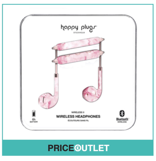 Happy Plugs Stockholm Wireless ll - Wireless Headphones - Pink Marble - BRAND NEW