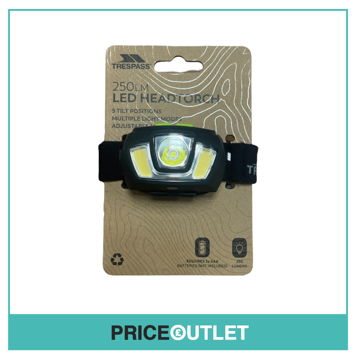 Trespass 250LM LED Head Torch - BRAND NEW IN PACKAGING