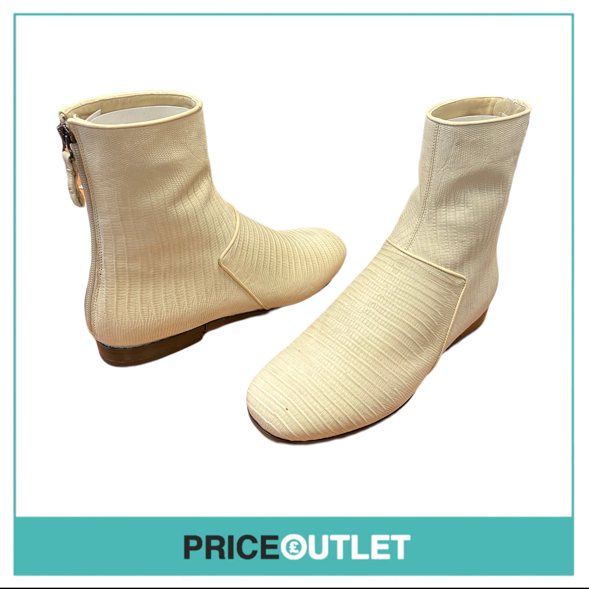 Carritz - Nude Teyus Boot 'Off-White' - Size 37 - Slight Marks on Shoes